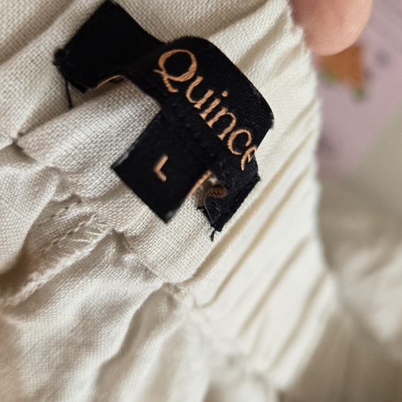 NWOT Quince 100% European Linen Tapered Ankle Pant Sand Large - Picture 4 of 7
